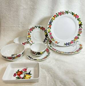 ★[240307-3MA]【現状品】《洋食器》まとめ/PORCELAINE DE PARIS/カップ&ソーサー/フランス製/欠けあり/お皿/椀/スクエア