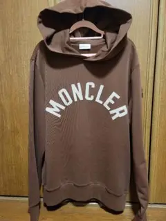 MONCLER ブラウン ロゴフード　パーカー L　モンクレール