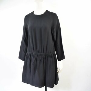 5000-II00077★CARVEN カルヴェン★黒ブラック ふんわりオーバーサイズ♪チュニックブラウス 36 ウエストゴム