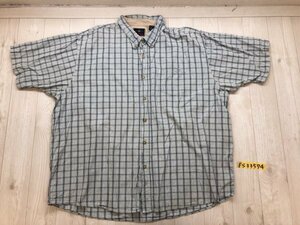 Wrangler ラングラー メンズ チェック柄 ボタンダウン 半袖シャツ 大きいサイズ 2XL 紺白