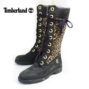 23cm相当　Timberland　ティンバーランド　ロングブーツ　レオパード　豹　ギャル　ゴスロリ　V系　PUNK HIP HOP /U5718