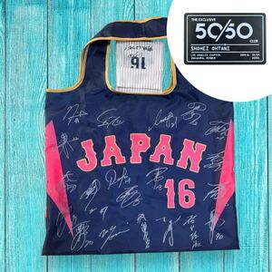 非売品　大谷翔平　WBC 2023 日本代表　ビジター　ユニフォーム　デザイン　サインプリントエコバッグ　50/50CLUB会員証セット