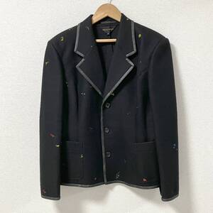 AD1988 COMME des GARCONS フェルト ウール カラーネップ 変形 ジャケット 黒 Mサイズ コムデギャルソン 80s VINTAGE archive 4070468