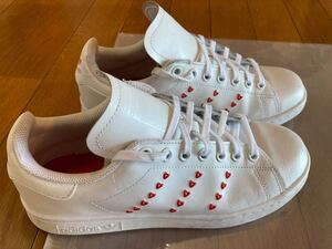 アディダス スタンスミス 24cm ハートマーク ホワイト レッド スニーカー adidas stansmith 白 赤