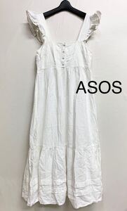 ASOS エイソス　ワンピース　レディース　レディースワンピース　白　シャツ　ブラウス　オールインワン　M