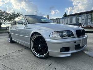 キマってます！BMW E46 325i Mスポーツ 19インチアルミ 車高調 マフラー ナビ 予備検渡し！