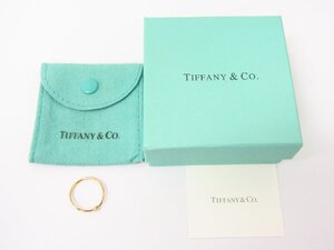 TIFFANY&Co. ティファニー 750 K18 ウェーブ シングルロウ ダイヤモンド リング 指輪 約12号 約1g ▼AC24318