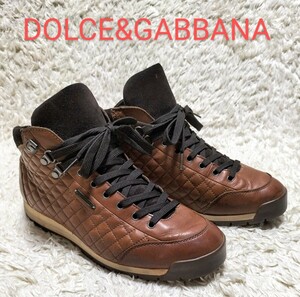 【キルティングレザー★】サイズ7.5(実26.5cm程度) DOLCE&GABBANA マウンテンスニーカーブーツ◆ドルチェアンドガッバーナ (10)