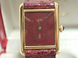 J102/6E〇CARTIER カルティエ マストタンク レディース手巻き 腕時計〇