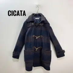 M473 CICATA SHIPS ダッフルコート ボーダー柄 厚手 冬 ウール