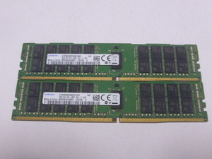 メモリ サーバーパソコン用 Samsung DDR4-2400 (PC4-19200) ECC Registered 32GBx2枚 合計64GB 起動確認済です M393A4K40BB1-CRC0Q