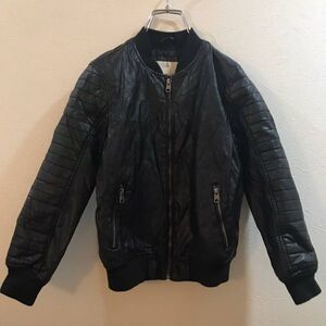 ZARA/ザラ 長袖 ジップアップレザージャケット ブラック 黒 キッズ 8