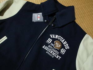 新品同様★VAN JAC★スパニッシュカラー スタジャン バーシティ ジャケット★シープレザー★ダークネイビー★M★VAN JACKET