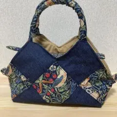 【ウィリアムモリス・いちご泥棒　バッグ】ミニサイズ　ハンドメイド