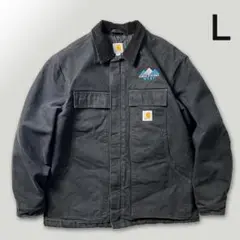 Carhartt トラディショナルコート L ブラック 企業ロゴ 襟コーデュロイ