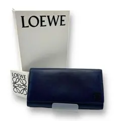 希少　ロエベ　LOEWE　長財布　アナグラム　ブルー