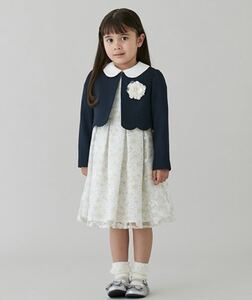 petit main◇プティマイン　花柄ワンピース　ジャケット　フォーマル ワンピース ボレロジャケット　120 女の子入学式 発表会 卒園式