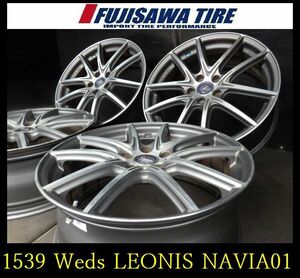 【1539】T4110024◆Weds LEONIS NAVIA01◆17x7J 5穴 PCD100 +47◆4本◆プリウス レガシィ など