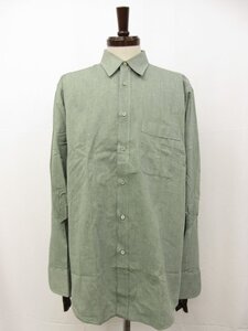 【ブリオーニ Brioni】 レギュラーカラー 織柄 長袖シャツ (メンズ) size3 落ち着いた色味のグリーン系 ◯5MK4516◯