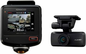 新品 ケンウッド(KENWOOD) 【DRV-C770R】 ドライブレコーダー 高画質 車用 録画機能付き 粘着式 水平360度 全方位 録画対応2カメラ