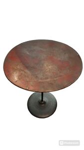 Antique French bistro table with cast iron base