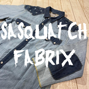 【Sasquatchfabrix.】サスクワァッチファブリックス 七分袖 デザインデニムシャツ Lサイズ