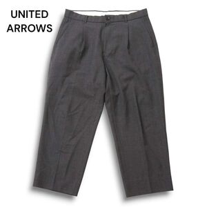 21AW★ UNITED ARROWS ユナイテッドアローズ 秋冬 T/R ギャバ★ワイド テーパード 1プリーツ パンツ スラックス Sz.L メンズ　C4B05023_B#Q