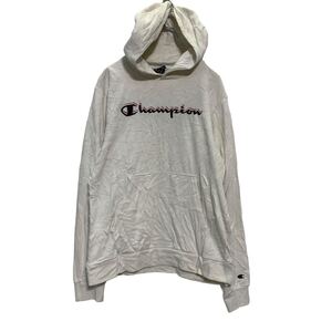 Champion ロゴスウェット パーカー 170～ キッズ ホワイト チャンピオン 裏起毛 プルオーバー 古着卸 アメリカ仕入 a606-5121