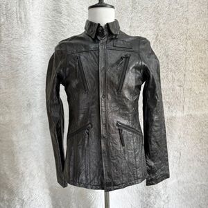 【1円スタート】【ヴィンテージ】■MORGAN HOMME 　モルガン オム■　レザー　ジャケット　コート　テーラード　ブラック