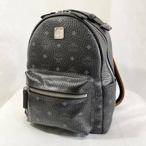 【美品】 正規品 MCM エムシーエム リュック バックパック 黒 ブラック 茶色 ブラウン バイカラー 鞄 かばん 革 レザー 地雷系 量産系