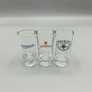 【希少】【未使用】 昭和レトロ SUNTORY IMPERIAL WINDSOR ショットグラス グラス まとめ売り 3点セット