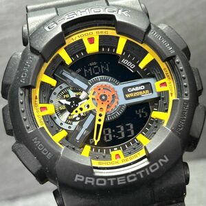 希少 美品 CASIO カシオ G-SHOCK ジーショック ハイパーカラーズ GA-110BY-1A 腕時計 クオーツ アナデジ 多機能 イエロー 新品電池交換済み