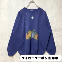 古着 used　90s　90年代　長袖クルーネックスウェット　トレーナー　ネイビー　星空　HEAVENLYHASH　vintage