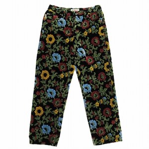 美品 21aw ステューシー STUSSY BIG OL JEAN FLORAL JACQUARD VELOUR PANTS パンツ フローラル 花柄 ジャガード ベロア生地 5ポケット 28