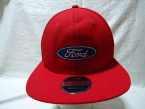 ＵＳ　NEW ERA　FORD　帽子　赤色　美品　フラットツバ