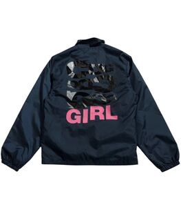 ■ COMME des GARCONS GIRL コムデギャルソン ガール ■ バック ビッグ CDG ロゴ プリント ナイロン コーチ ジャケット ネイビー S