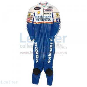 海外 送料込み 　高品質 エディ・ローソン Rothmans Honda GP 1989 MotoGP レーシングレザースーツ 　 サイズ各種　本革　レプリカ