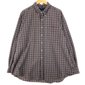 古着 ラルフローレン Ralph Lauren BLAKE 長袖 ボタンダウンチェックシャツ メンズXXL /eaa448226