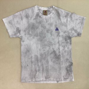 ■NIKE ACG ナイキ エーシージー タイダイ柄Tシャツ 半袖 丸首 厚手 アウトドア メンズ サイズM 白xグレー/0.3kg■