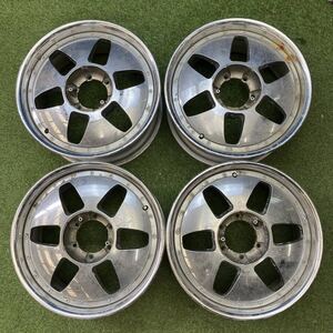 【0142】中古品★18インチ　8.5　SPEED　STAR　ビェナ　クライス　18×8.5　+25　PCD139.7　6穴　ハブ径110　アルミホイール4本セット