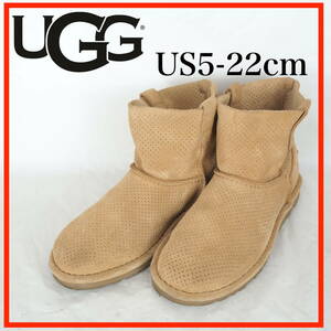 EB6699*UGG*アグ*レディースショートブーツ*US5-22cm*ベージュ系