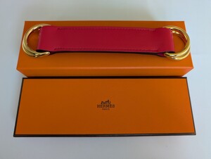 Hermes　エルメス　赤と金　カレースカーフ様　ベルト及び風呂敷バッグに作り替える為の取手金具、　ボースイフト、大変良い状態