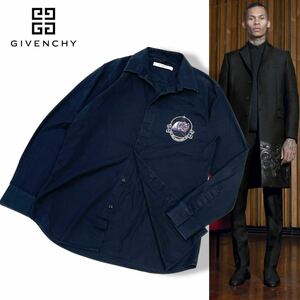 正規品 GIVENCHY Screeching Monkey Print LOGO L/S SHIRT ジバンシィ 16AW 6017 361 モンキーモチーフ 長袖コットン ドレスシャツ 39