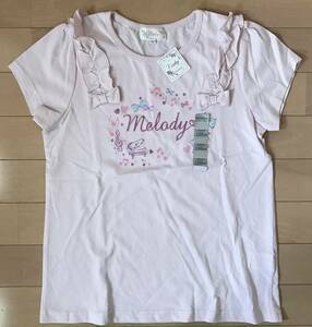 新品 未使用 マザウェイズ 肩フリルリボン付 半袖Ｔシャツ カラー：ピンク サイズ：１４０㎝