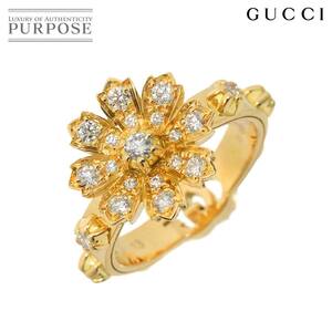 グッチ GUCCI フローラ #13 リング ダイヤ K18 YG イエローゴールド 750 指輪 Diamond Ring 90250979