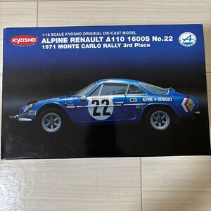 1/18 Kyosho 京商 アルピーヌ ルノー ALPINE RENAULT A110 1600S No.22 1971 MONTE CARLO RALLY 3rd Place モンテカルロラリー3位 