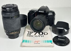 1円〜 ◆ ニコン Nikon / カメラ F70D ボディ/ レンズ AF-S DX NIKKOR 18-70mm f3.5-4.5G ED・AF NIKKOR 70-300mm f4-5.6D ED / 通電確認済