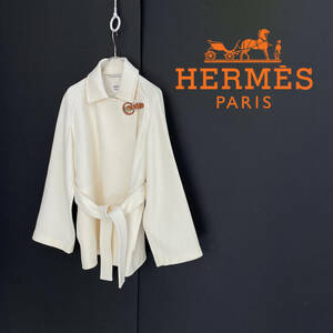 HERMES by Nadge Vanhe-Cybulski エルメス ナデージュ ヴァージン ウール ショートコート size 34 2E0108DF 0319231