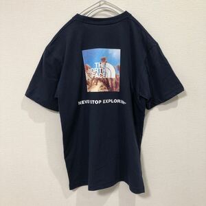 ★ノースフェイス THE NORTH FACE 半袖 Tシャツ ボックス フォトグラフィックデザイン ネイビー バックプリント Lサイズ NT31932A