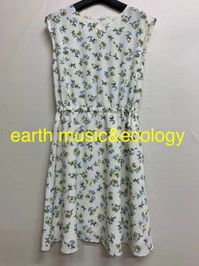 earthmusic&ecology アースミュージックアンドエコロジー　ワンピース 　レディース　ノースリーブ 花柄ワンピース　シャツ　ブラウス